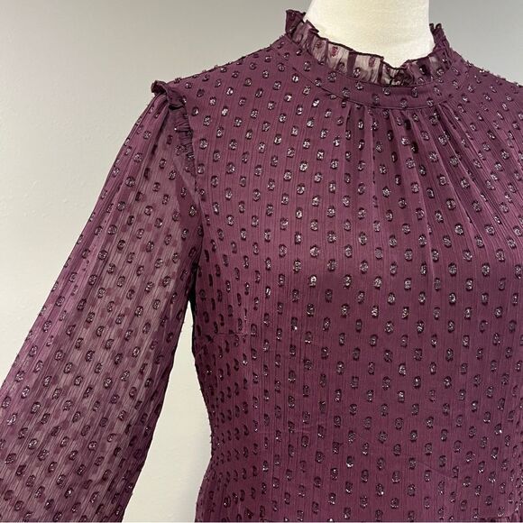 Tommy Hilfiger a-line Elegant Purple long sleeve Dress size 10 - Picture 3 of 14